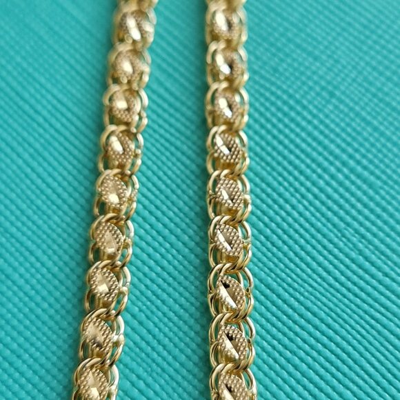 18k gold bracelet damascus style  real gold - Picture 3 of 16